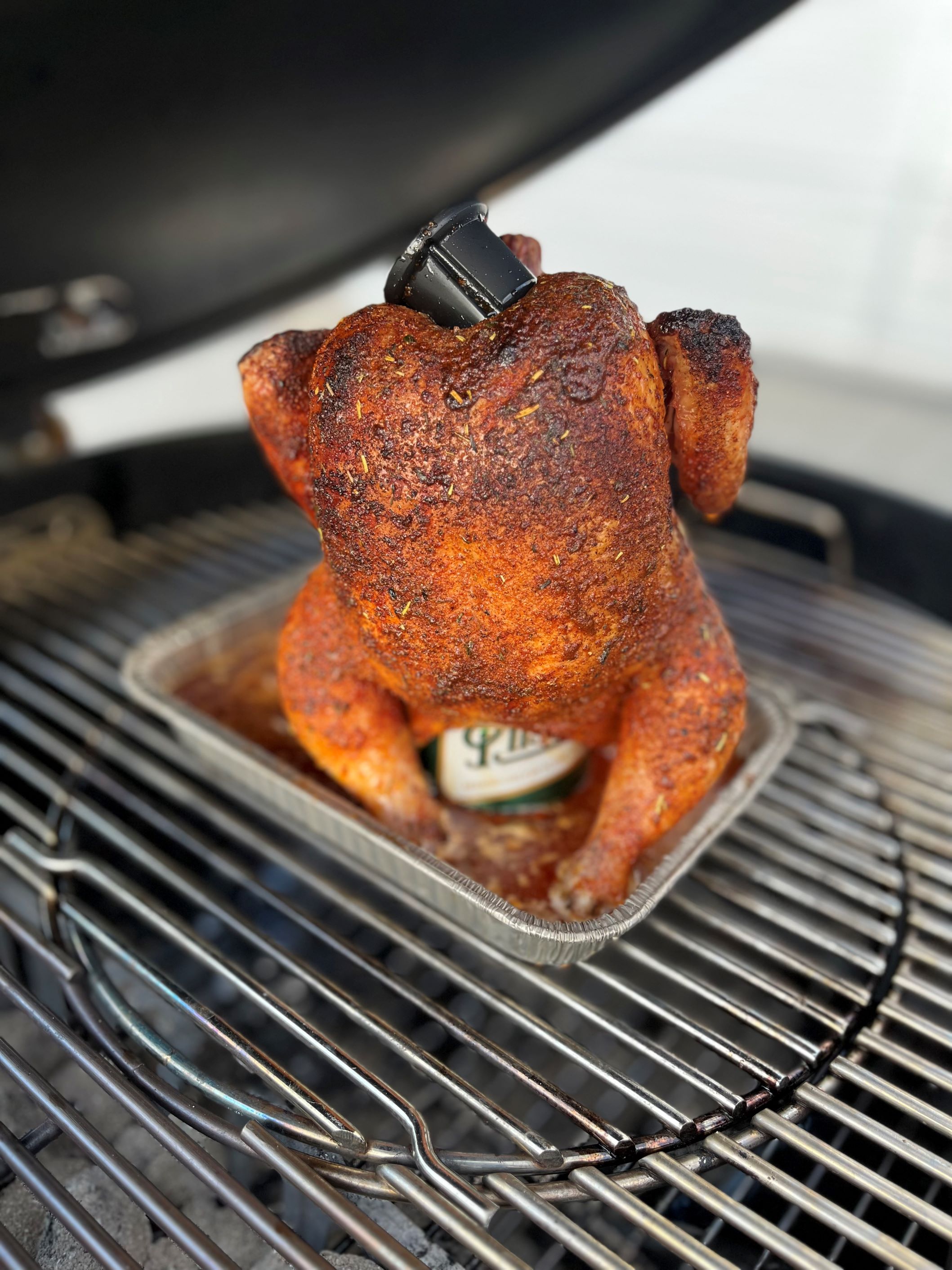 Celé grilované kura na pive - hotové