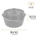 Petromax liatinový kotlík Dutch Oven bez nožičiek - 25 cm, 7,5 l s príslušenstvom