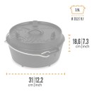 Petromax liatinový kotlík Dutch Oven s nožičkami ft4,5 - 22 cm, 3,5 l