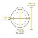 Liatinový hrniec Lodge 6,6 l s poklicou a madlom
