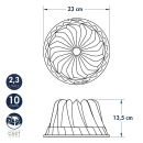 Nordic Ware forma na bábovku Kugelhopf, 10 cup, strieborná