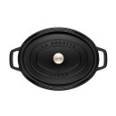 Oválny liatinový hrniec Staub 31 cm, čierny