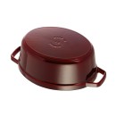 Oválny liatinový hrniec Staub 31 cm, grenadina