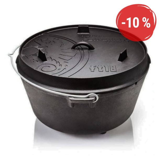 Petromax liatinový kotlík Dutch Oven s nožičkami ft18 - 34 cm, 16,1 l