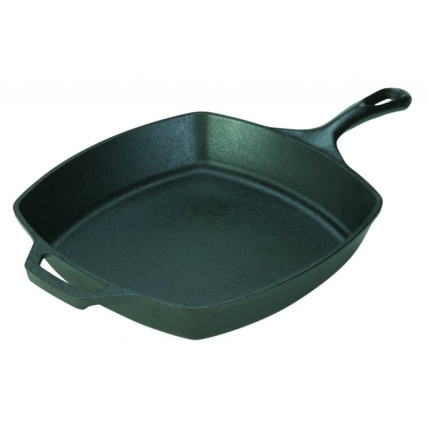 Štvorcová liatinová panvica Lodge 26 cm