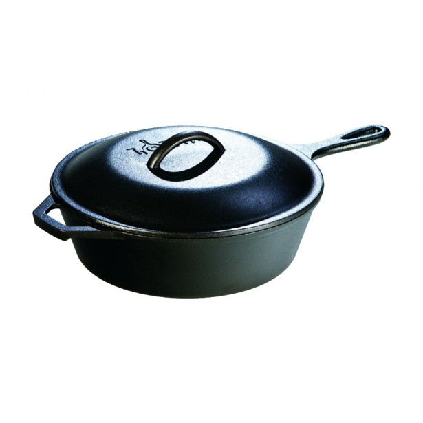 Hlboká liatinová panvica Lodge 26 cm s poklicou