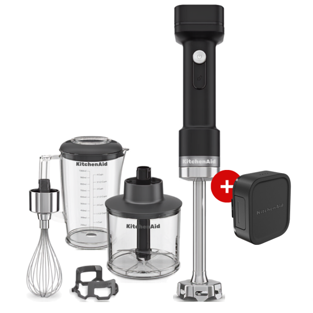 KitchenAid bezdrôtový tyčový mixér s príslušenstvom 5KHBRV75 GO, s batériou