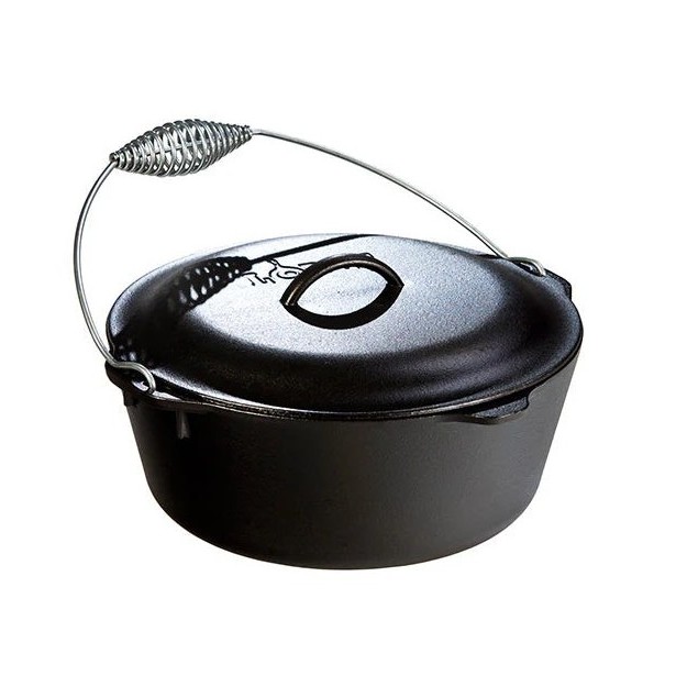 Liatinový hrniec Lodge 6,6 l s poklicou a madlom