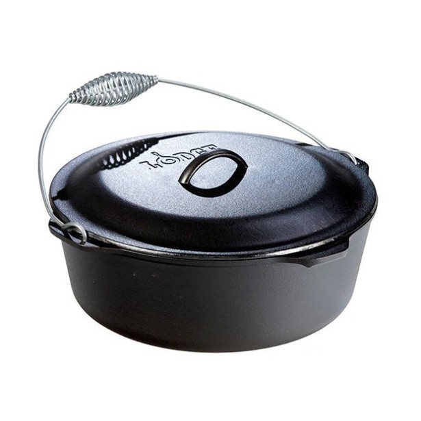 Liatinový hrniec Lodge 8,5 l s poklicou a madlom