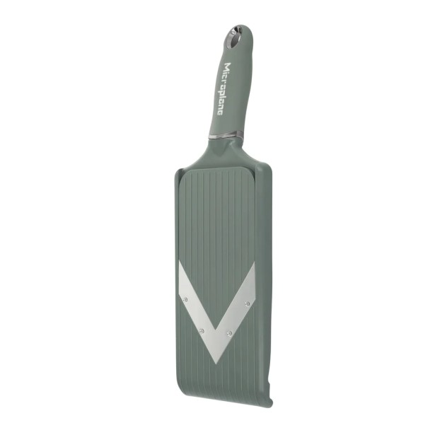 Microplane nastaviteľný V krájač mandolina, zelený