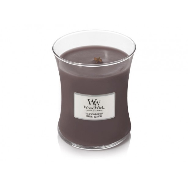 Vonná svíčka WoodWick malá - Suede & Sandalwood
