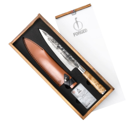 Forged VG10 - kuchársky nôž 20,5 cm s koženým puzdrom