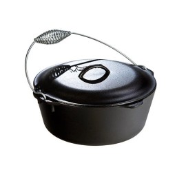 Liatinový hrniec Lodge 6,6 l s poklicou a madlom