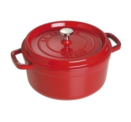 Liatinový hrniec Staub 26 cm, višňa