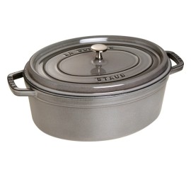 Oválny liatinový hrniec Staub 31 cm, šedý